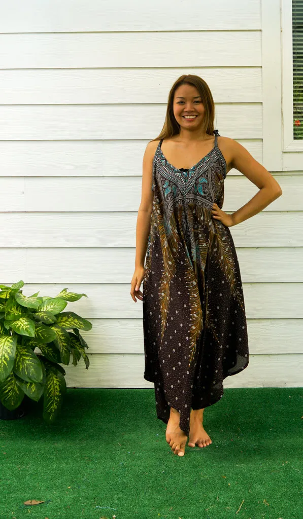Regal Peacock Boho Jumpsuit