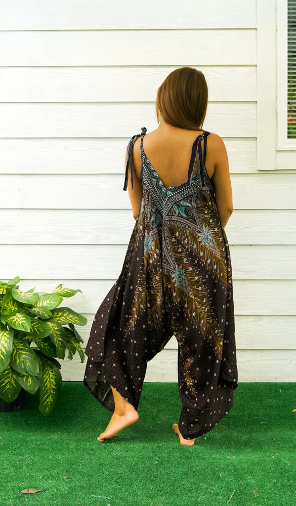 Regal Peacock Boho Jumpsuit