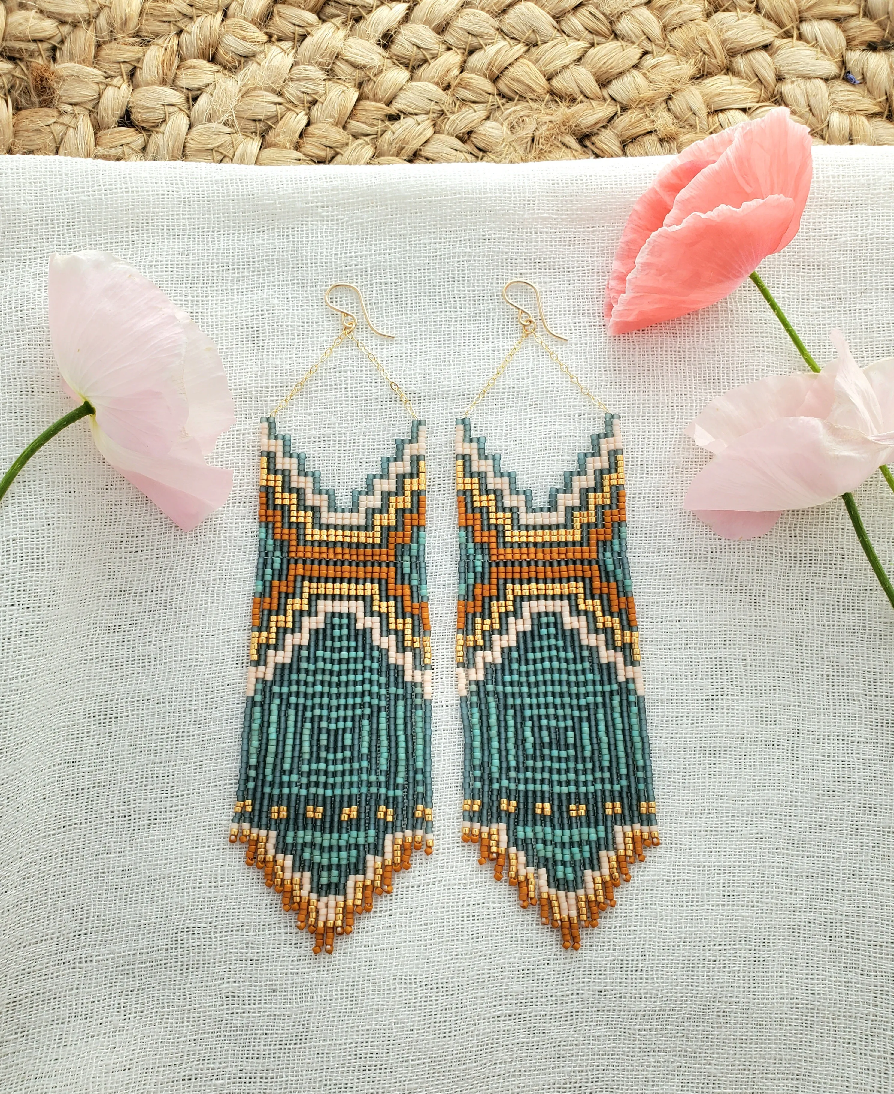 Rio Turquoise  Beaded Earrings