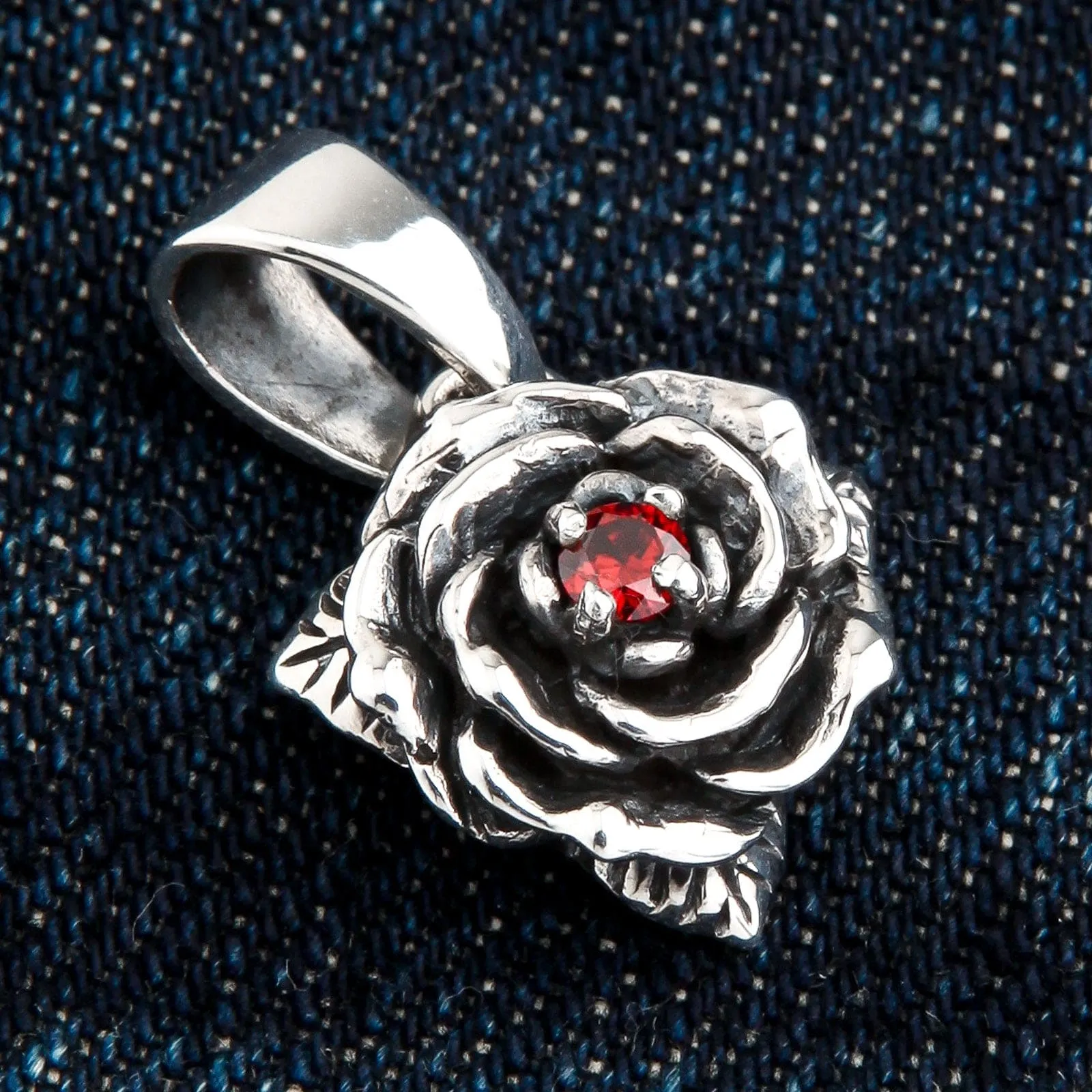 Rose Sterling Silver Pendant