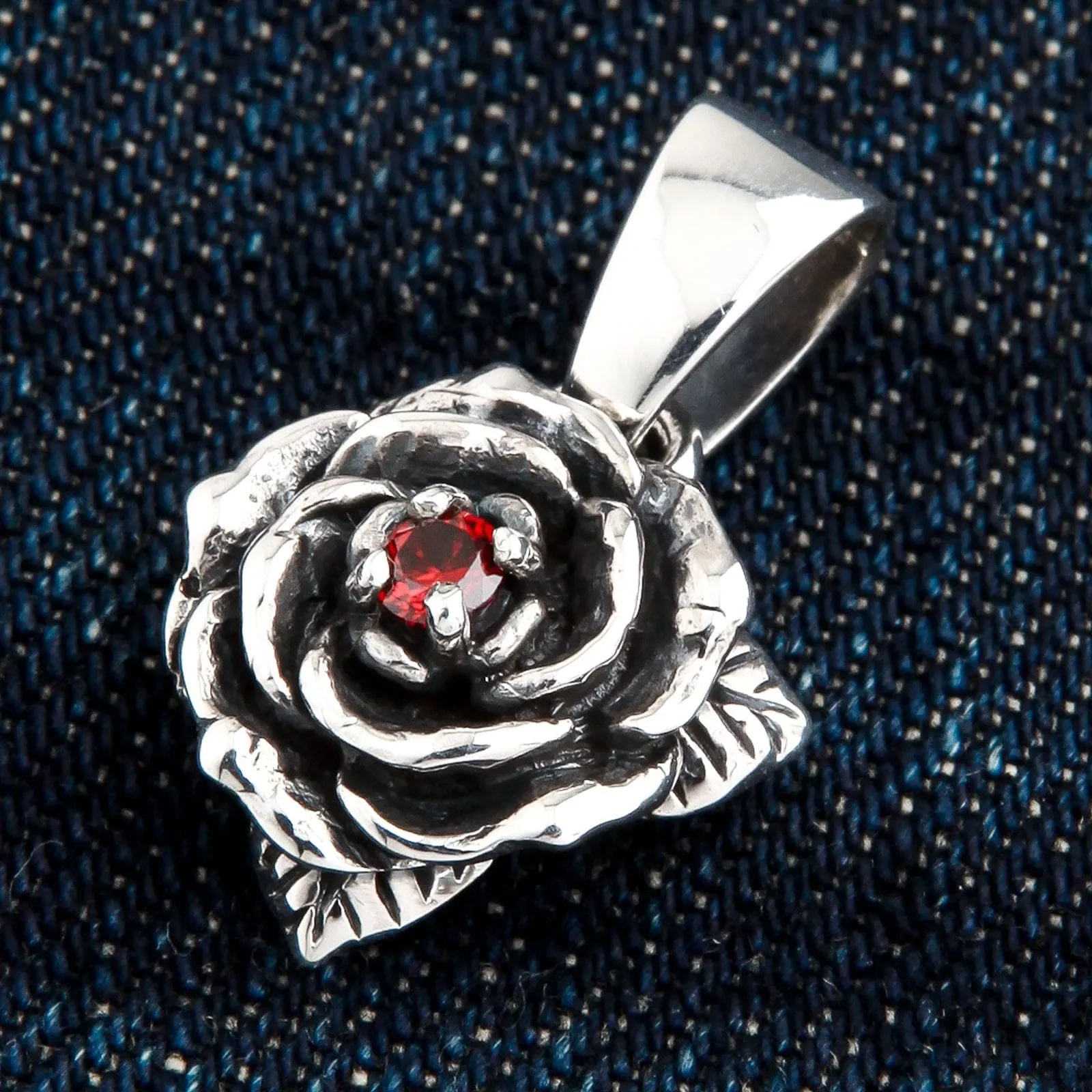 Rose Sterling Silver Pendant