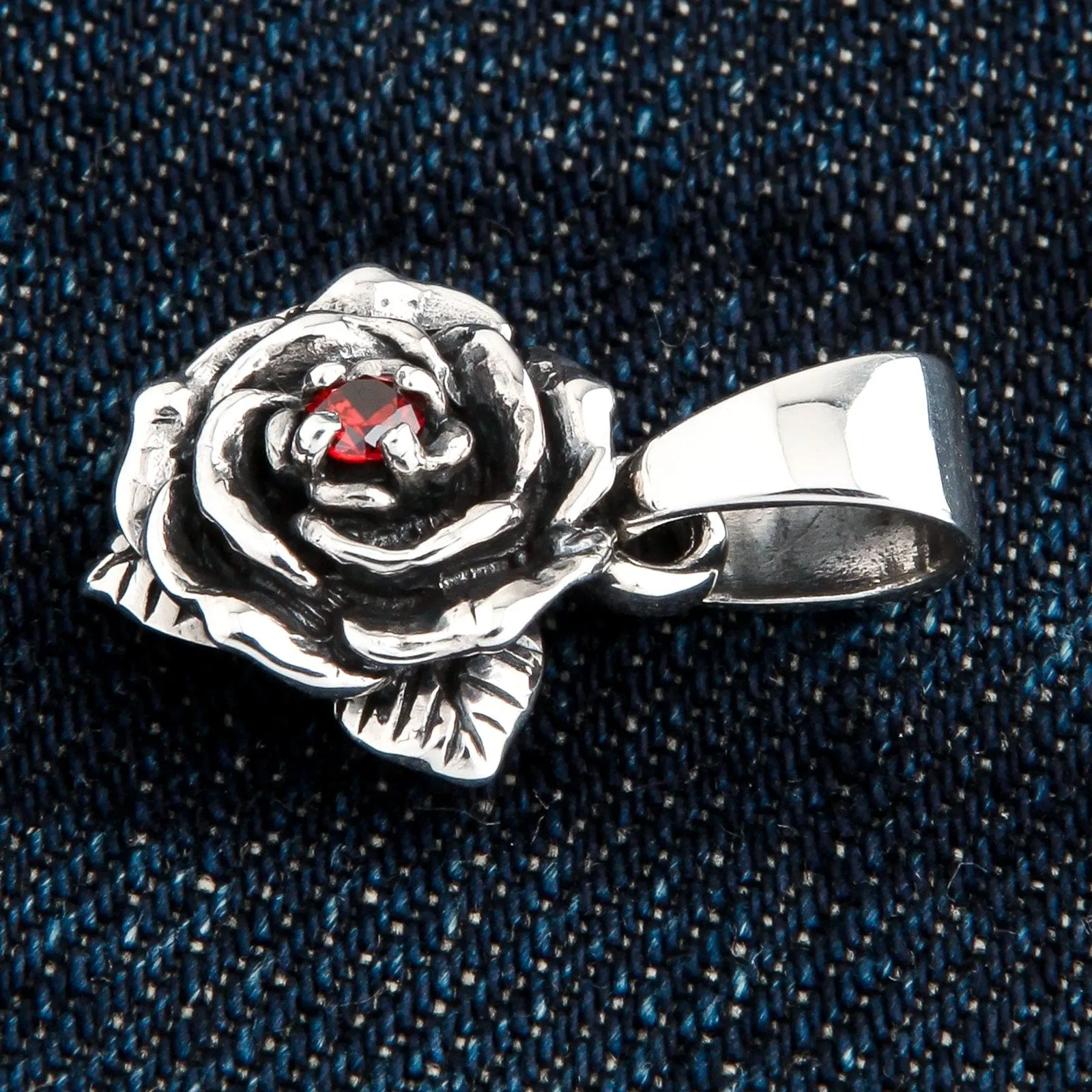 Rose Sterling Silver Pendant