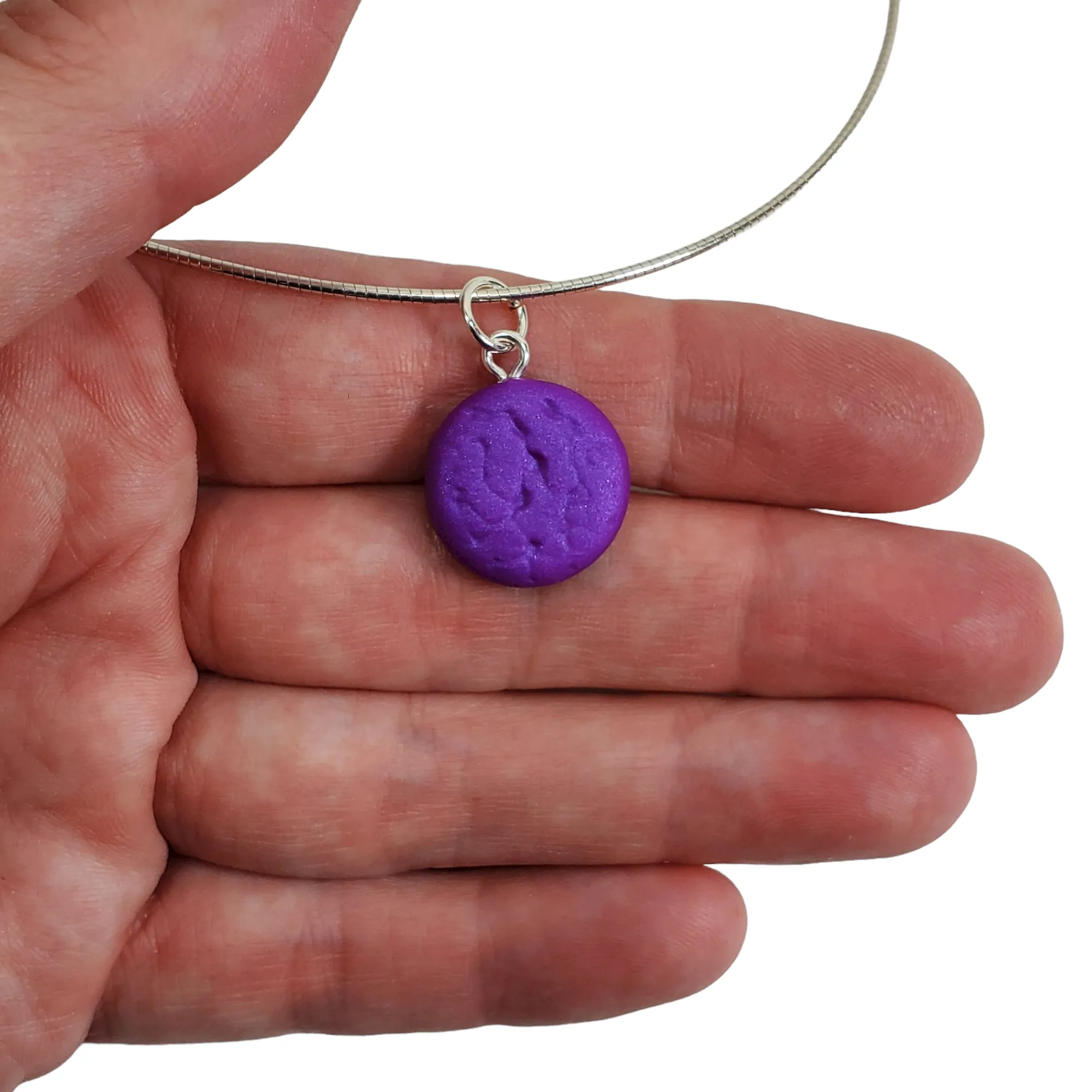 Round Pendant - Texture - Purple