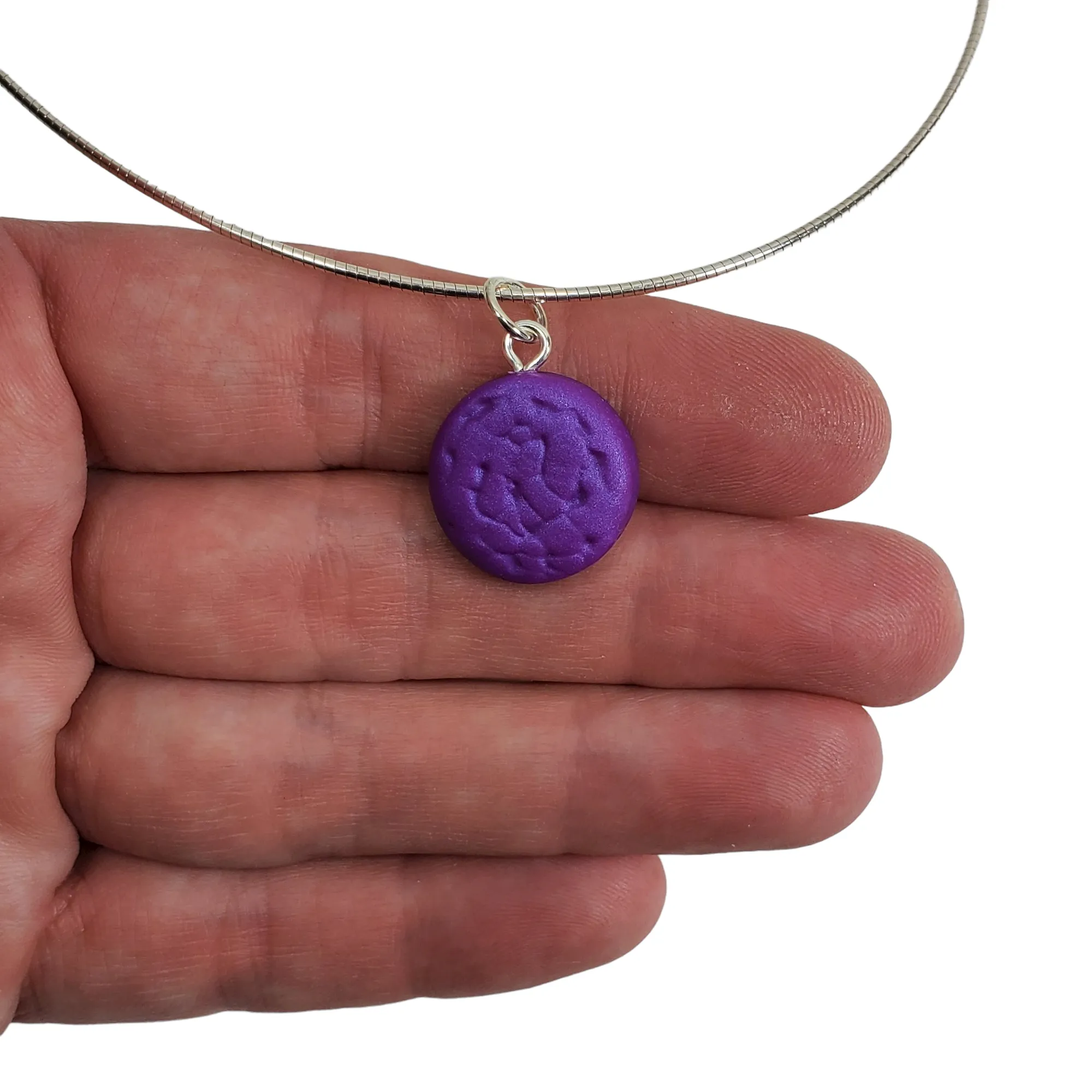 Round Pendant - Texture - Purple