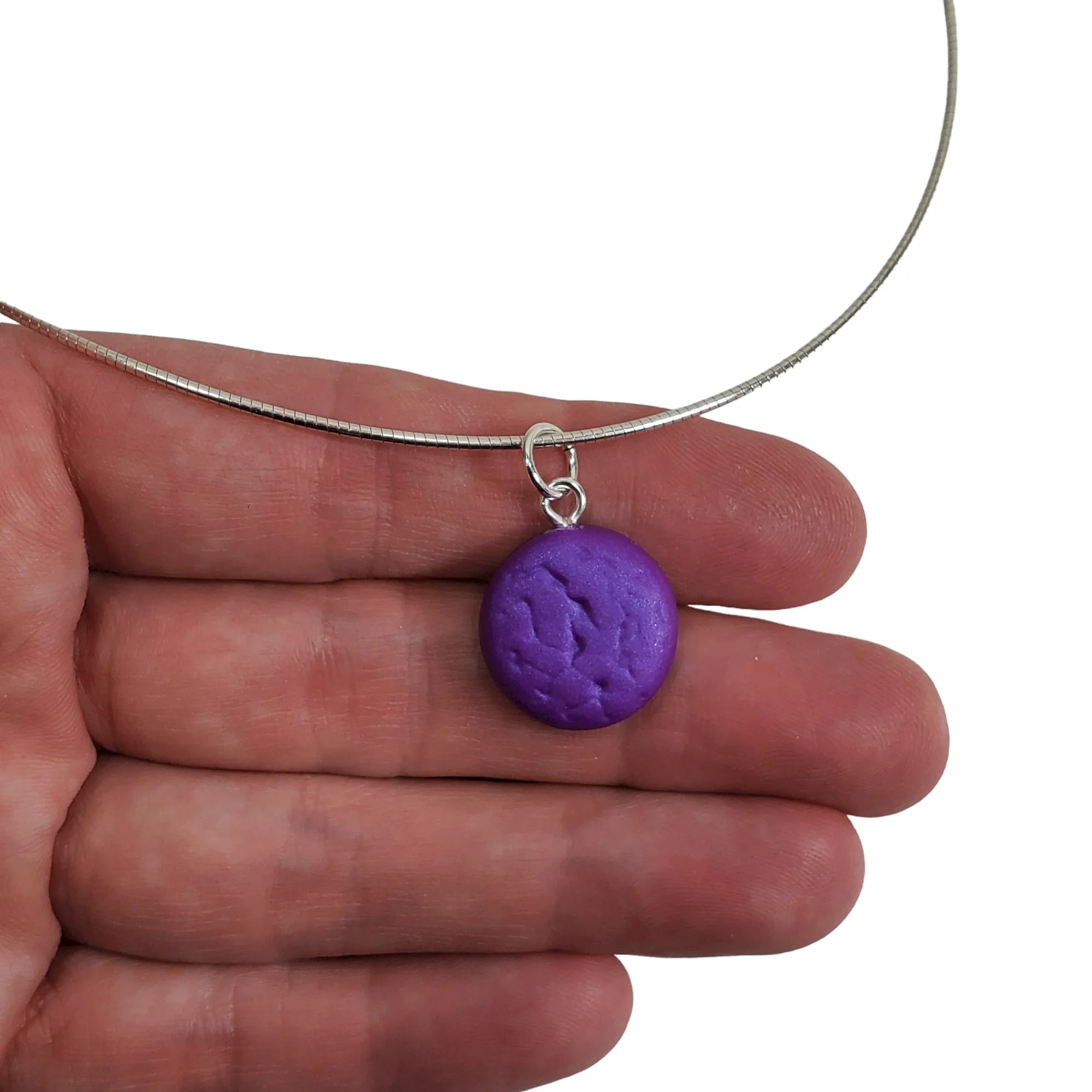 Round Pendant - Texture - Purple