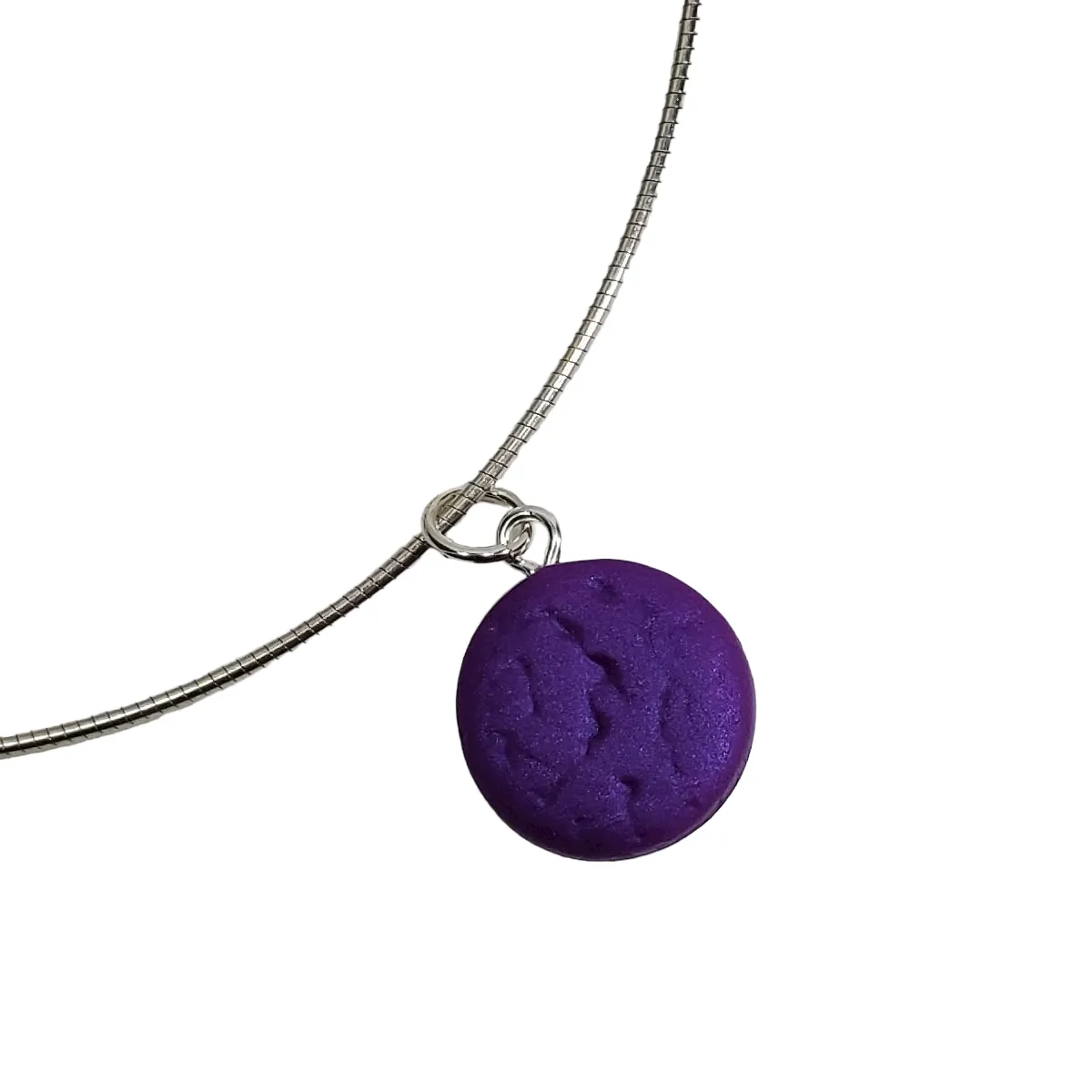 Round Pendant - Texture - Purple