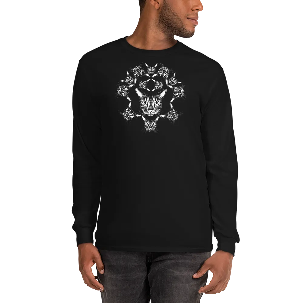 ROYAL CAT CREST White Cat Print Long Sleeve T-shirt in Color