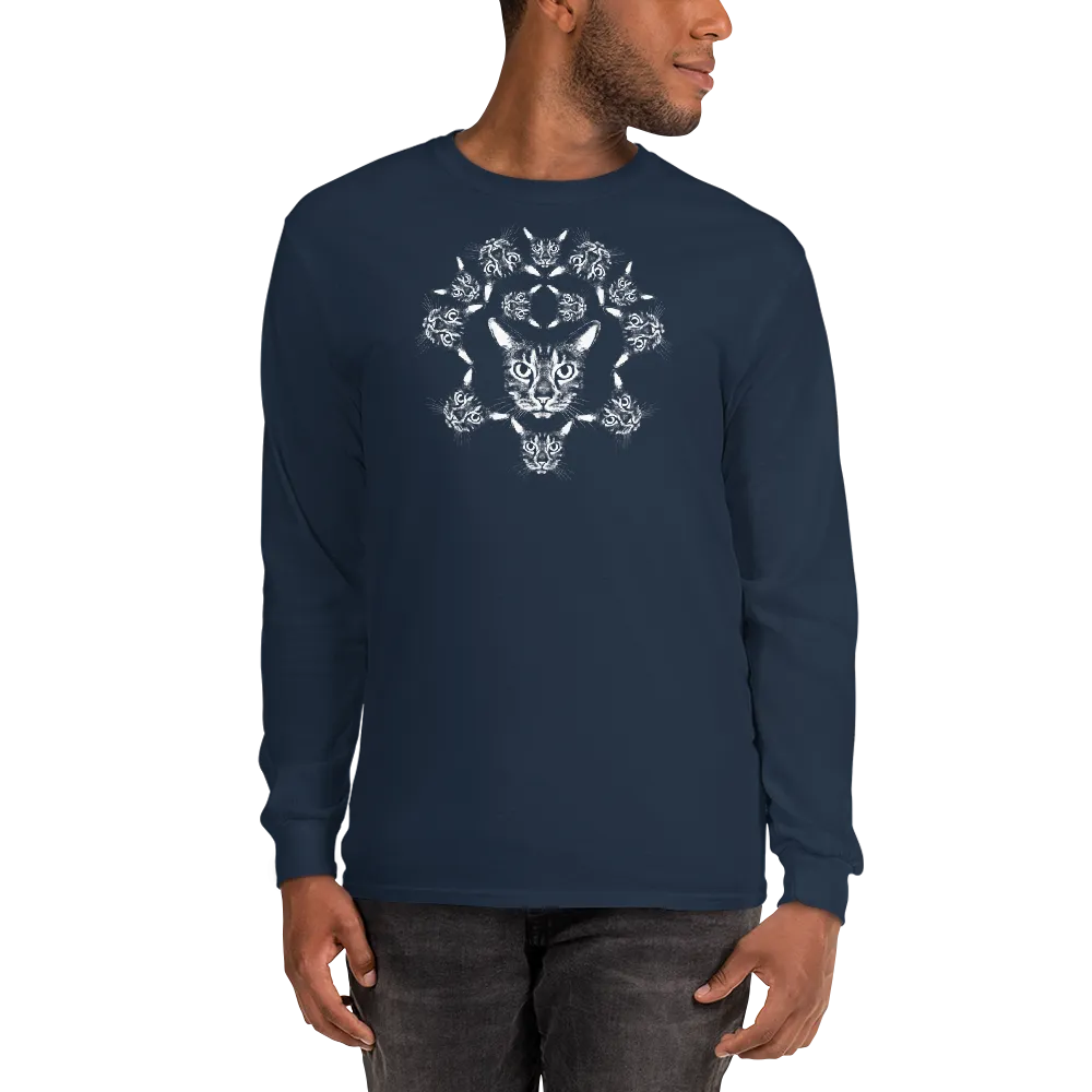ROYAL CAT CREST White Cat Print Long Sleeve T-shirt in Color