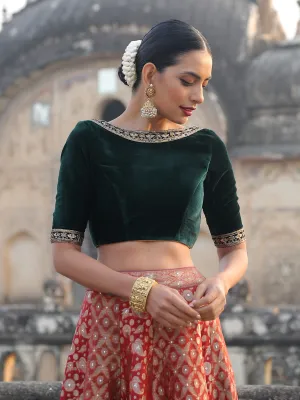 Royal Emerald Velvet Blouse