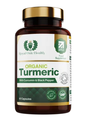 ROYAL OAK Health organic turmeric, cuminin and black pepper (120 capsules) Organic Turmeric, Curcumin & Black Pepper (120 Capsules)