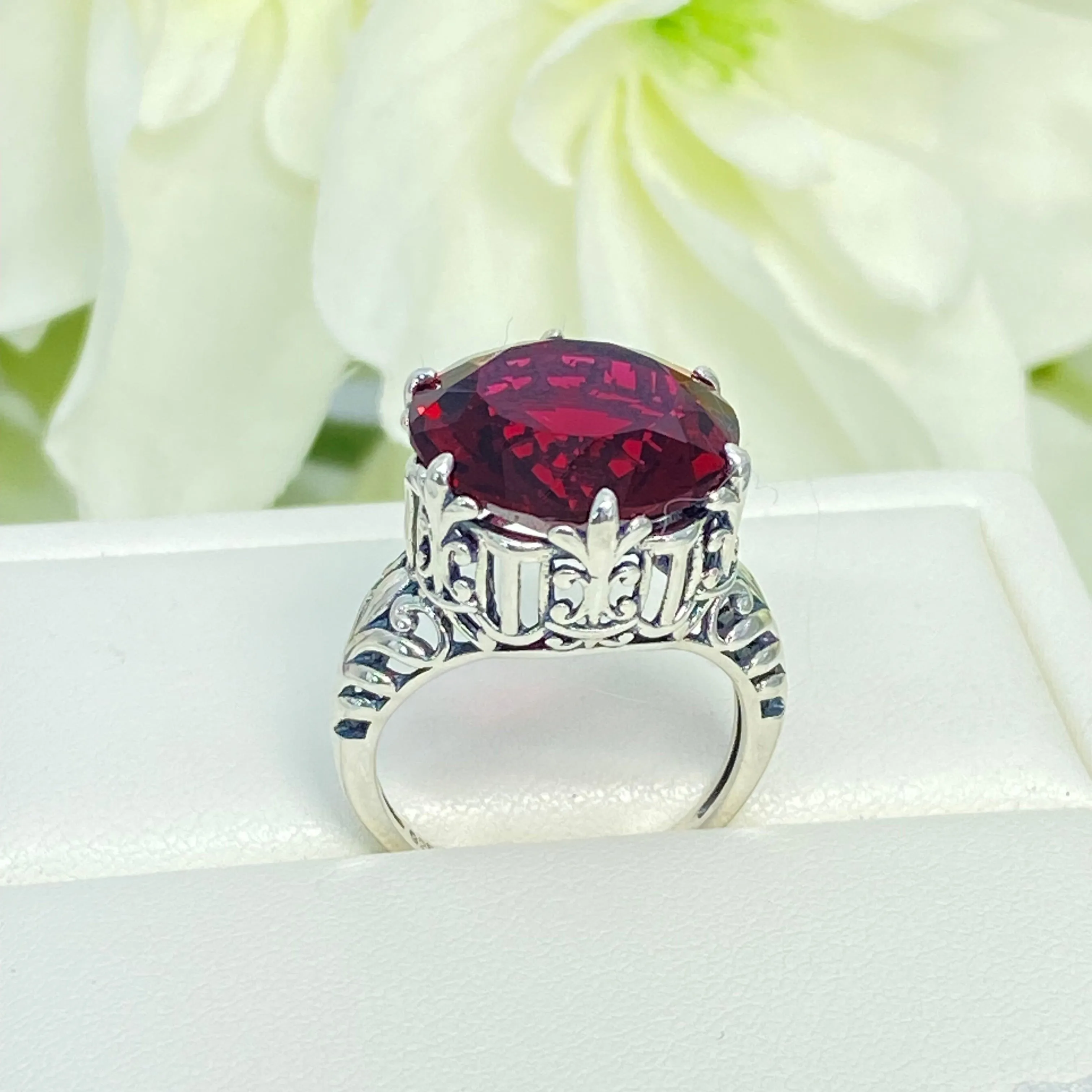 Ruby Ring, Romantic Gothic Jewelry #D123