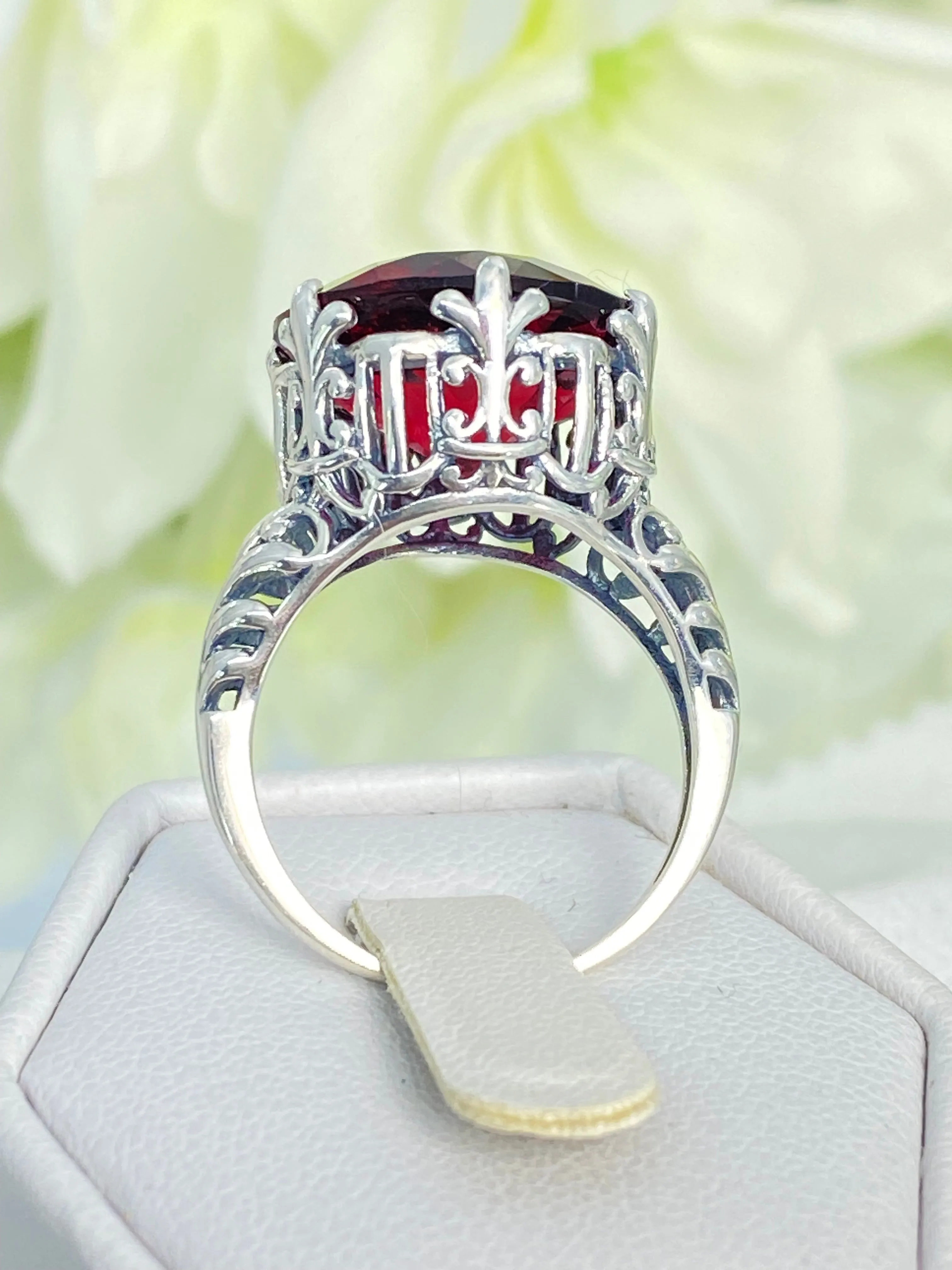 Ruby Ring, Romantic Gothic Jewelry #D123
