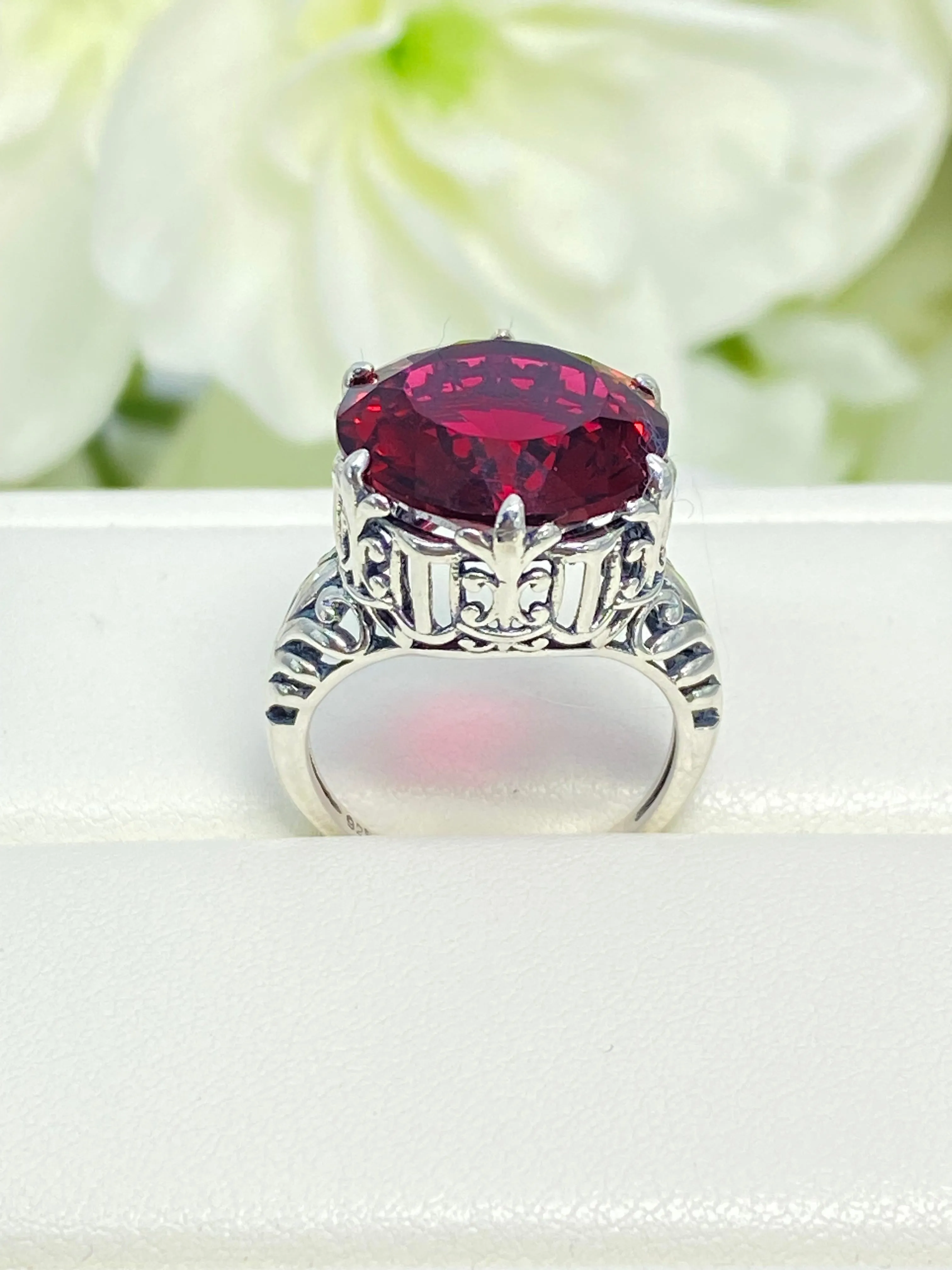 Ruby Ring, Romantic Gothic Jewelry #D123