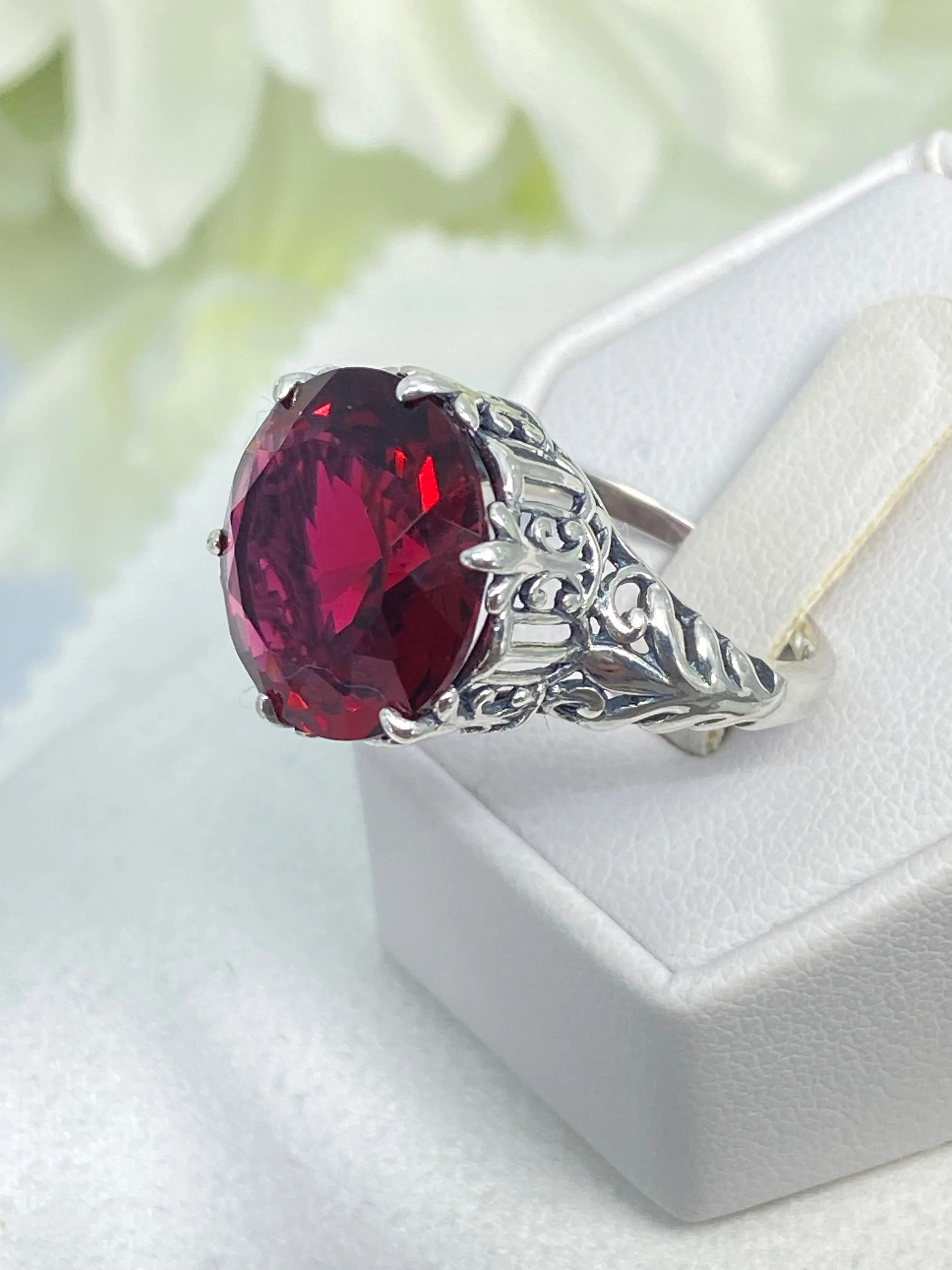 Ruby Ring, Romantic Gothic Jewelry #D123