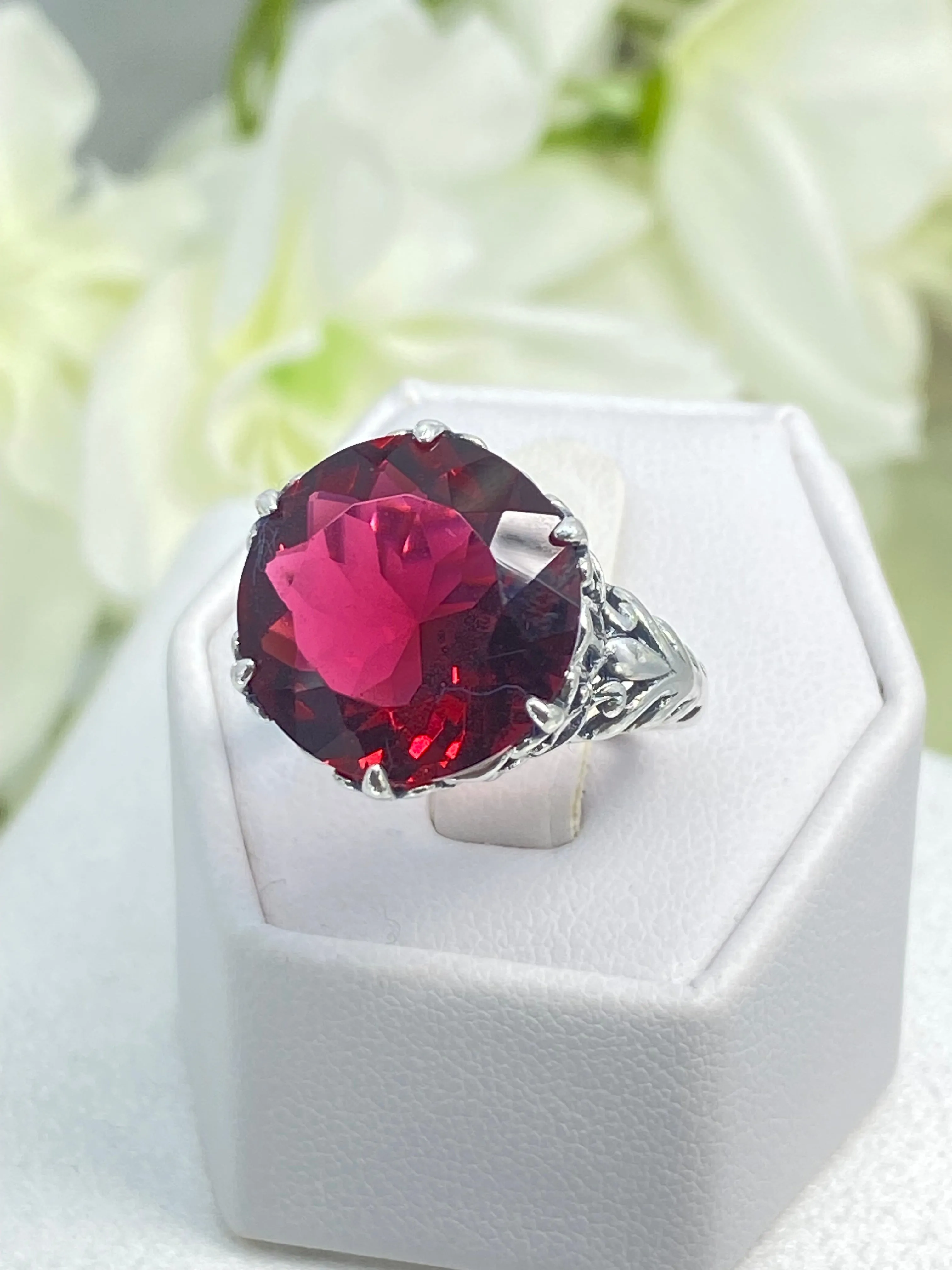 Ruby Ring, Romantic Gothic Jewelry #D123