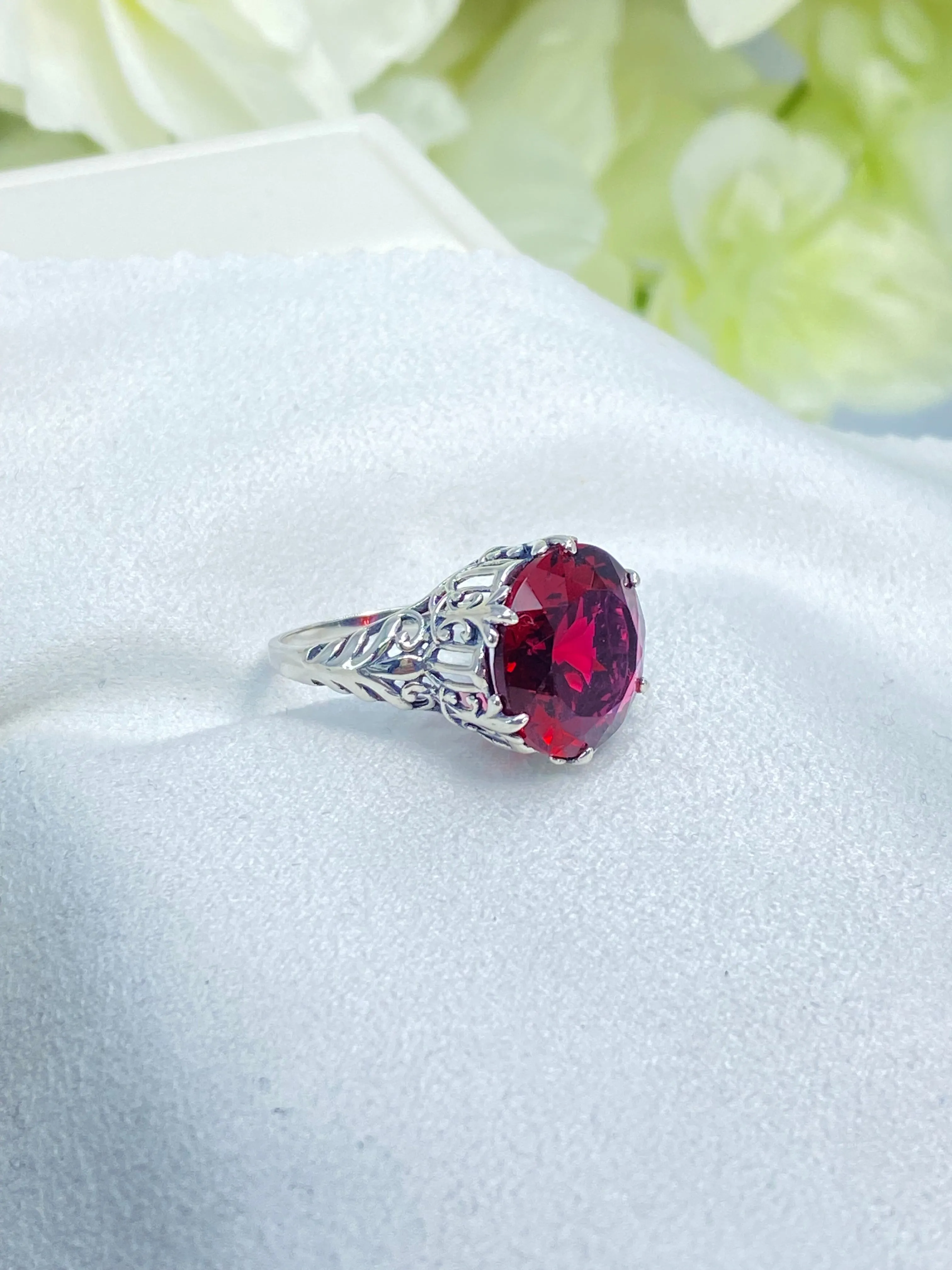 Ruby Ring, Romantic Gothic Jewelry #D123