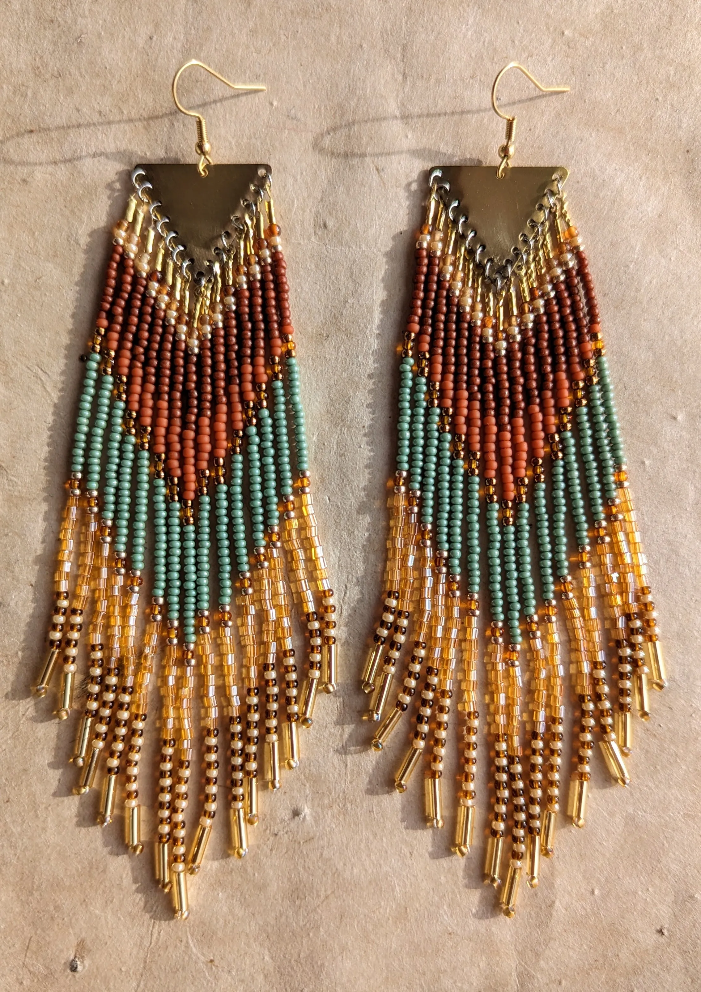 Sandra Hessonite Terracotta Beaded Earrings