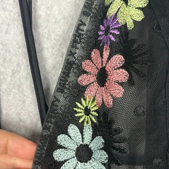 Savage X Fenty Womens 1X Free Spirit Floral Embroidery Night Slip Maxi Cute Goth