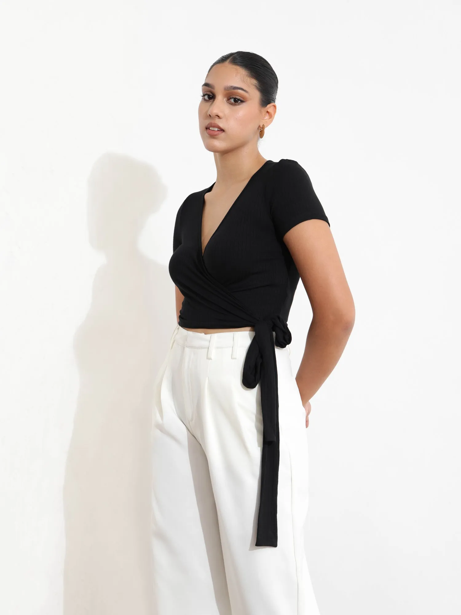 Short Sleeve Wrap Top