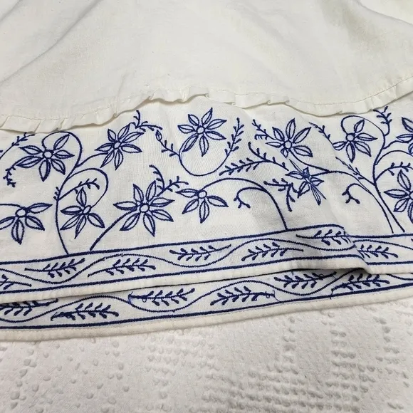 Show Me Your Mumu Kendry Blue and White Embroidered Boho Mini Dress Size Large