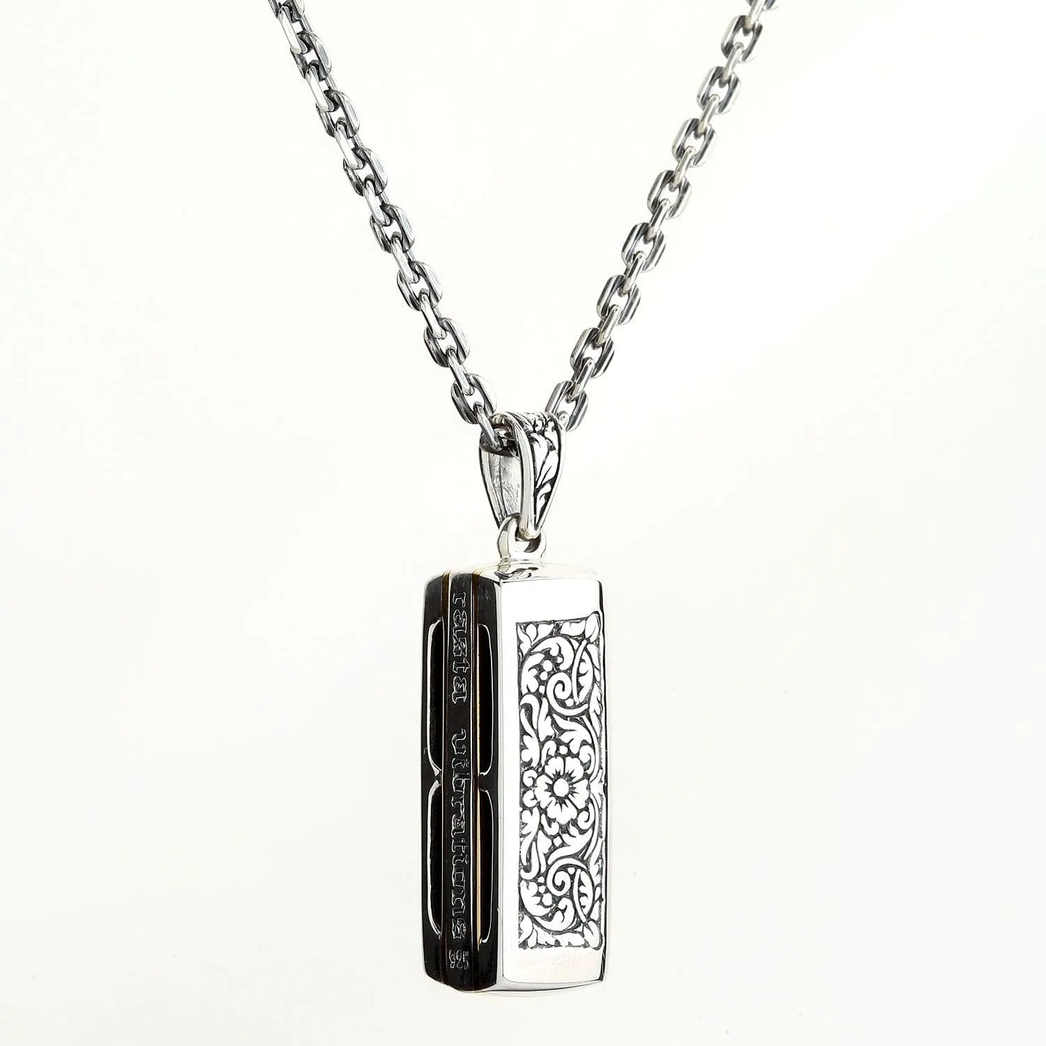 Silver Rasta Lion Harmonica Pendant Necklace