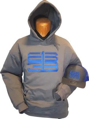 Six One 3 Interlok Hoodie Charcoal Royal Blue
