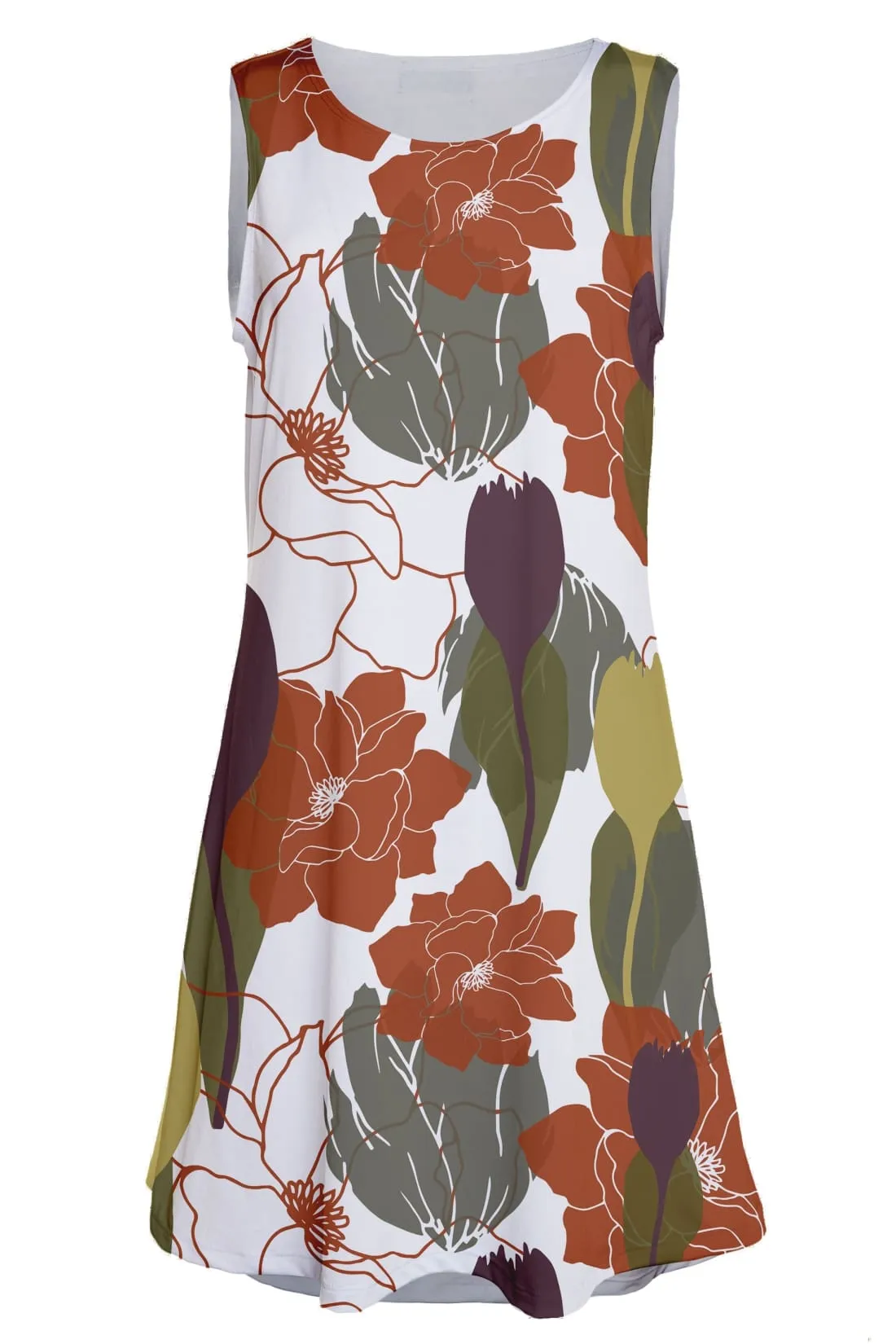 Sleeveless Floral Mini Dress or Cover-Up - Final Sale