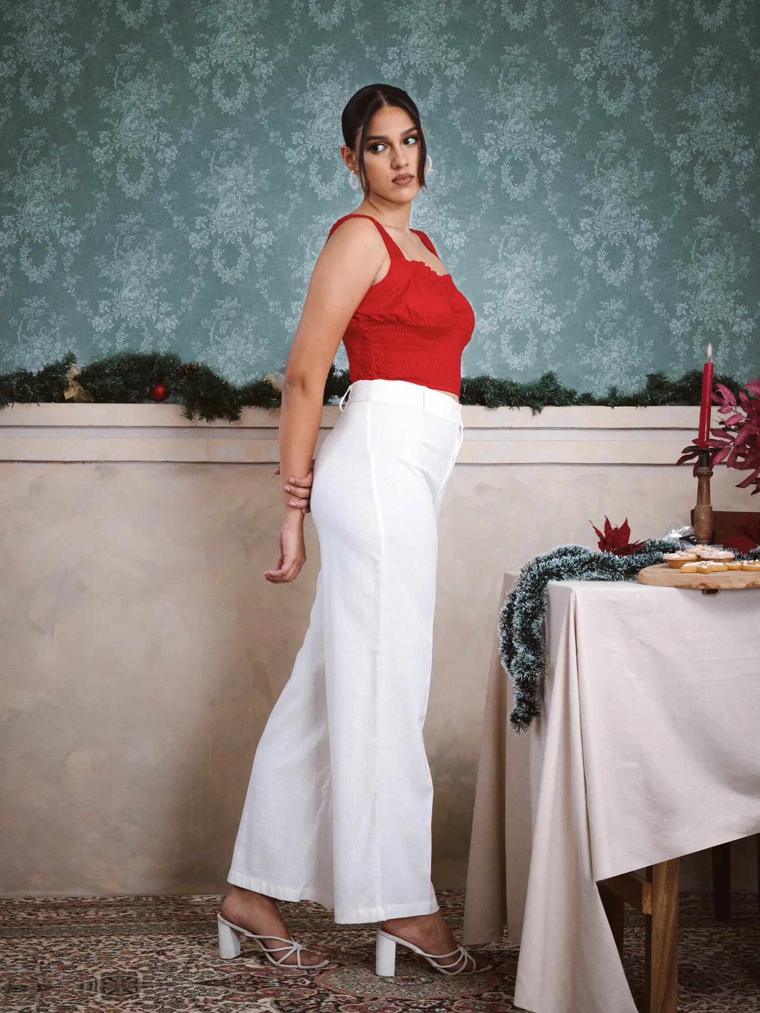 Smocking Detail Crop Top