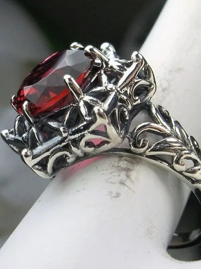 Star Ring, Ruby Ring, Gothic Jewelry Design#D121