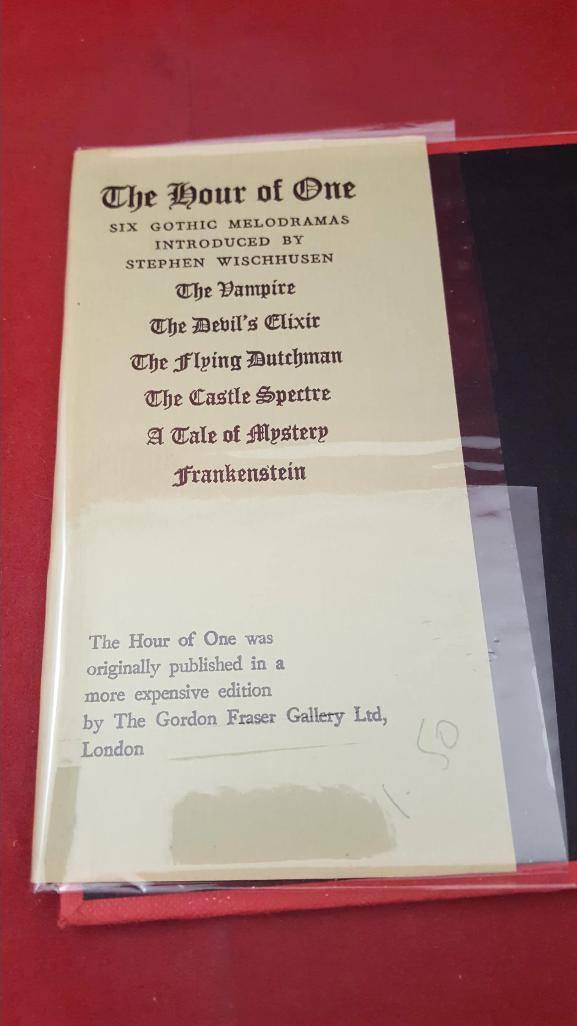 Stephen Wischhusen -The Hour of One, 6 Gothic Melodramas, Gordon Fraser, 1975, 1st