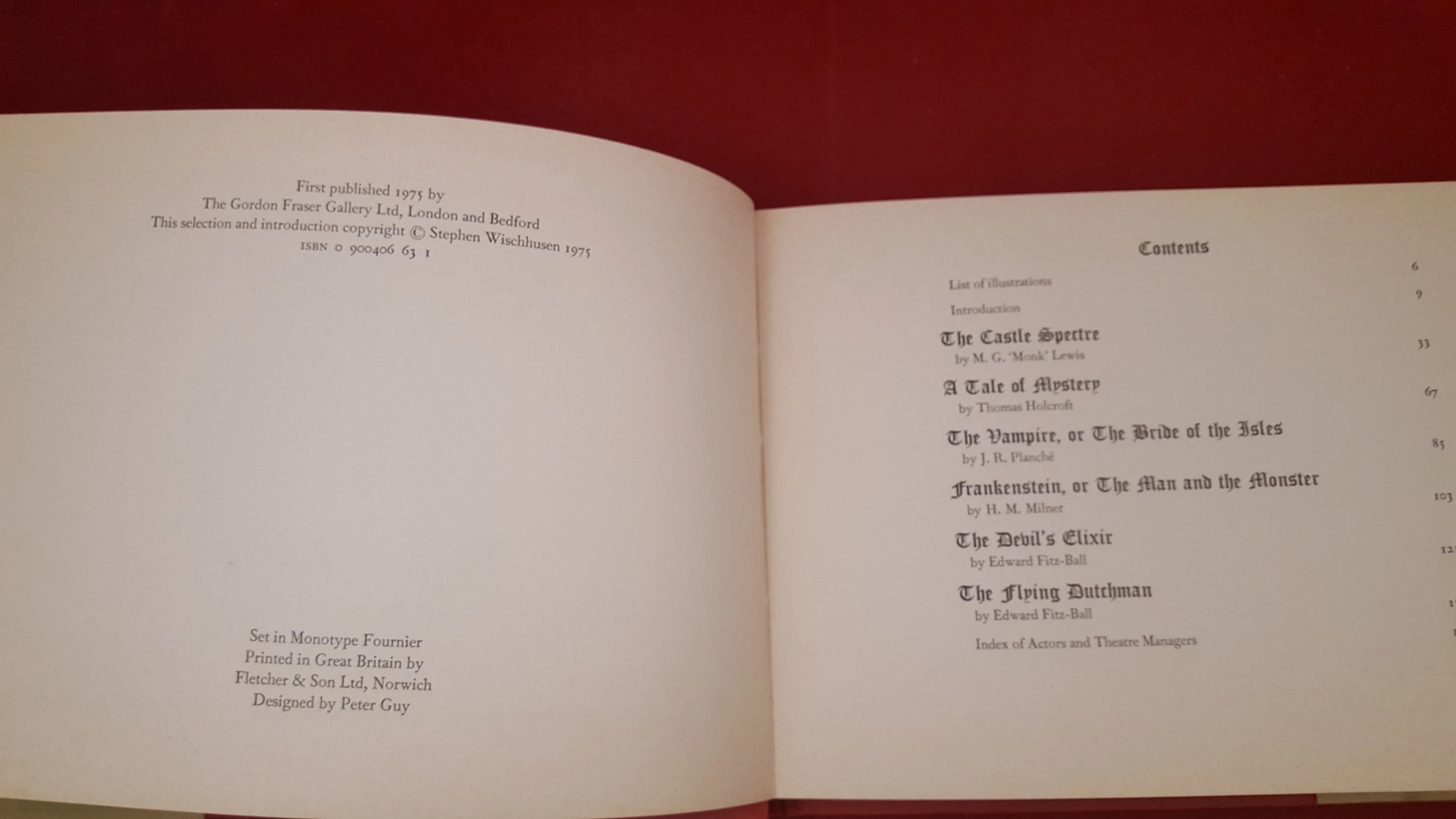 Stephen Wischhusen-The Hour of One, Six Gothic Melodramas, Gordon Fraser, 1975, 1st