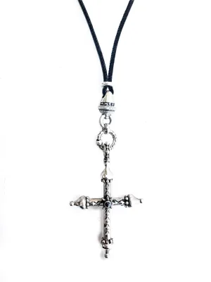 Sterling Medieval Cross on Leather
