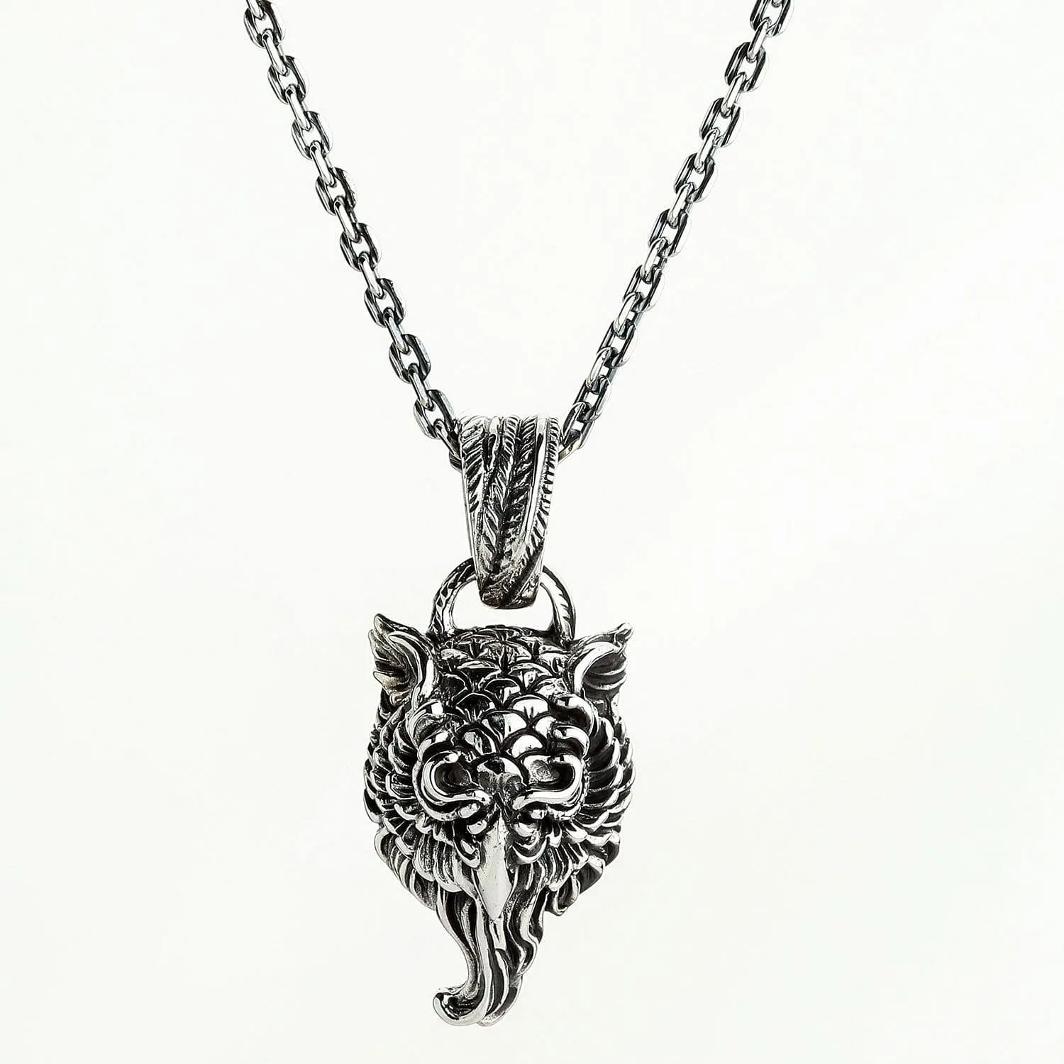 Sterling Silver Owl Pendant Necklace