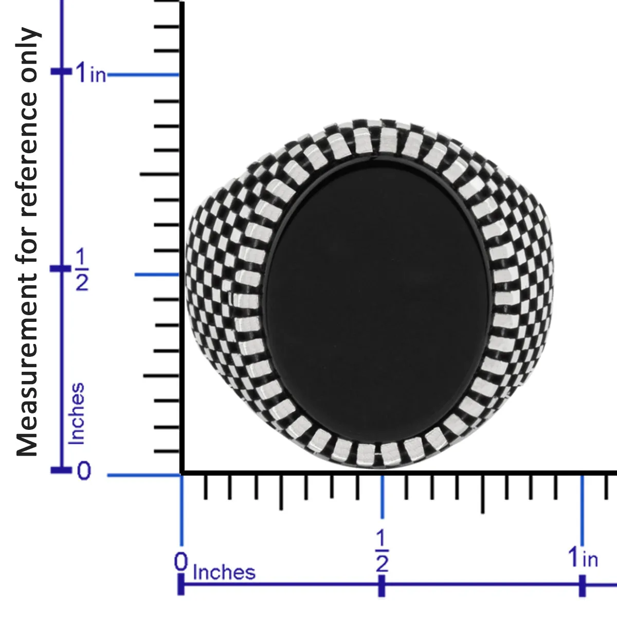 Sterling Silver Ring with Large Oval-shaped Black Onyx Gemstone