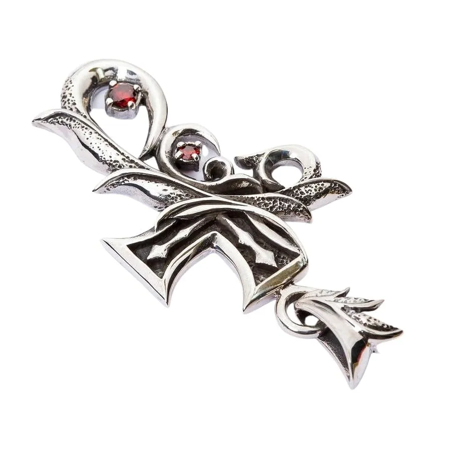 Sterling Silver Tribal Gothic Cross Pendant