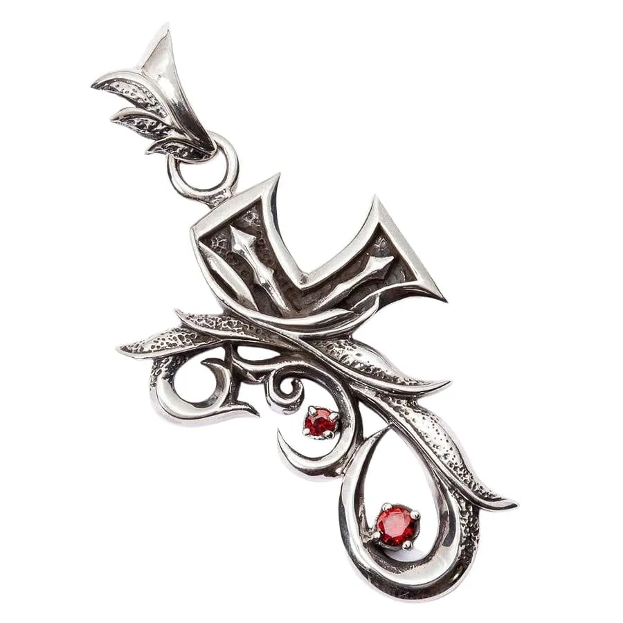 Sterling Silver Tribal Gothic Cross Pendant