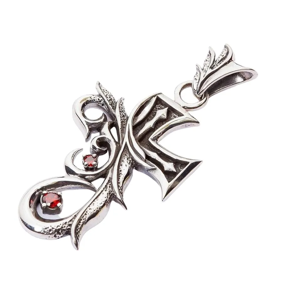 Sterling Silver Tribal Gothic Cross Pendant