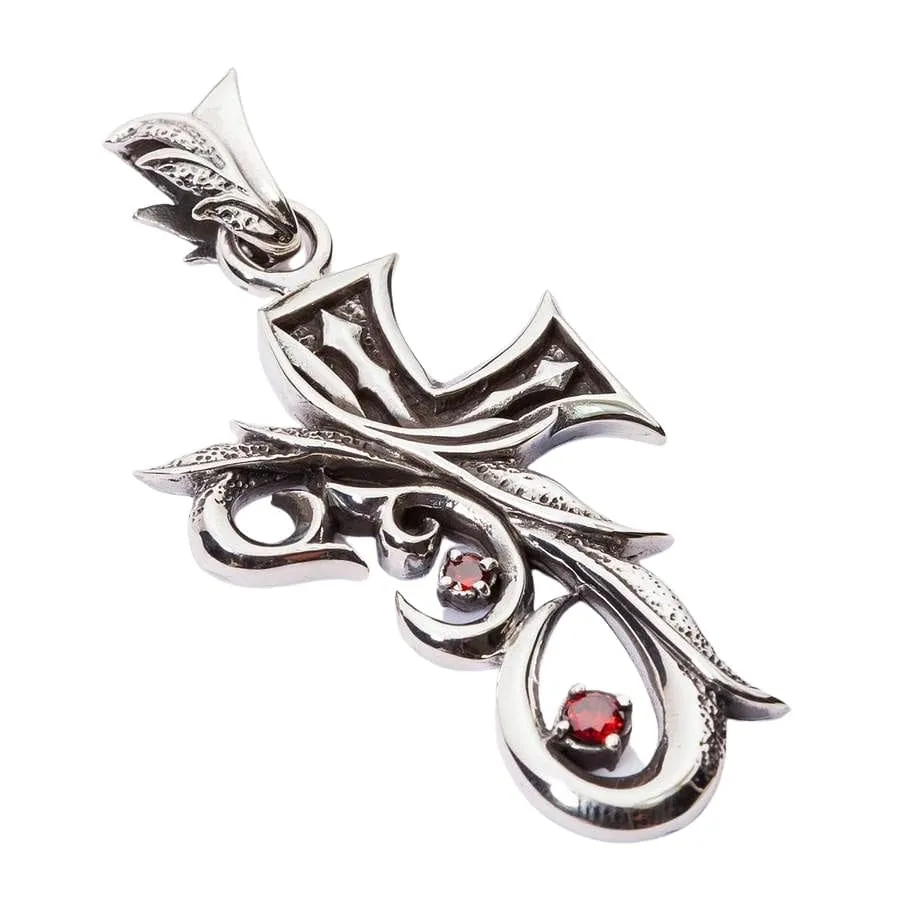 Sterling Silver Tribal Gothic Cross Pendant
