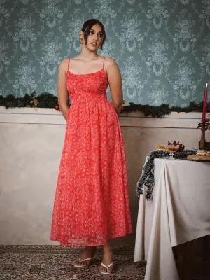 Straight Neck Midi Dress