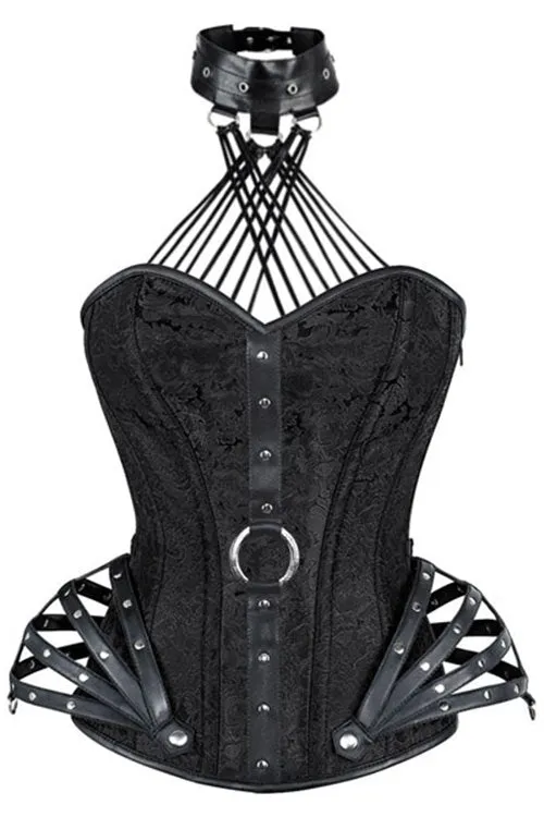 Strappy Gothic Choker Corset Top 3171