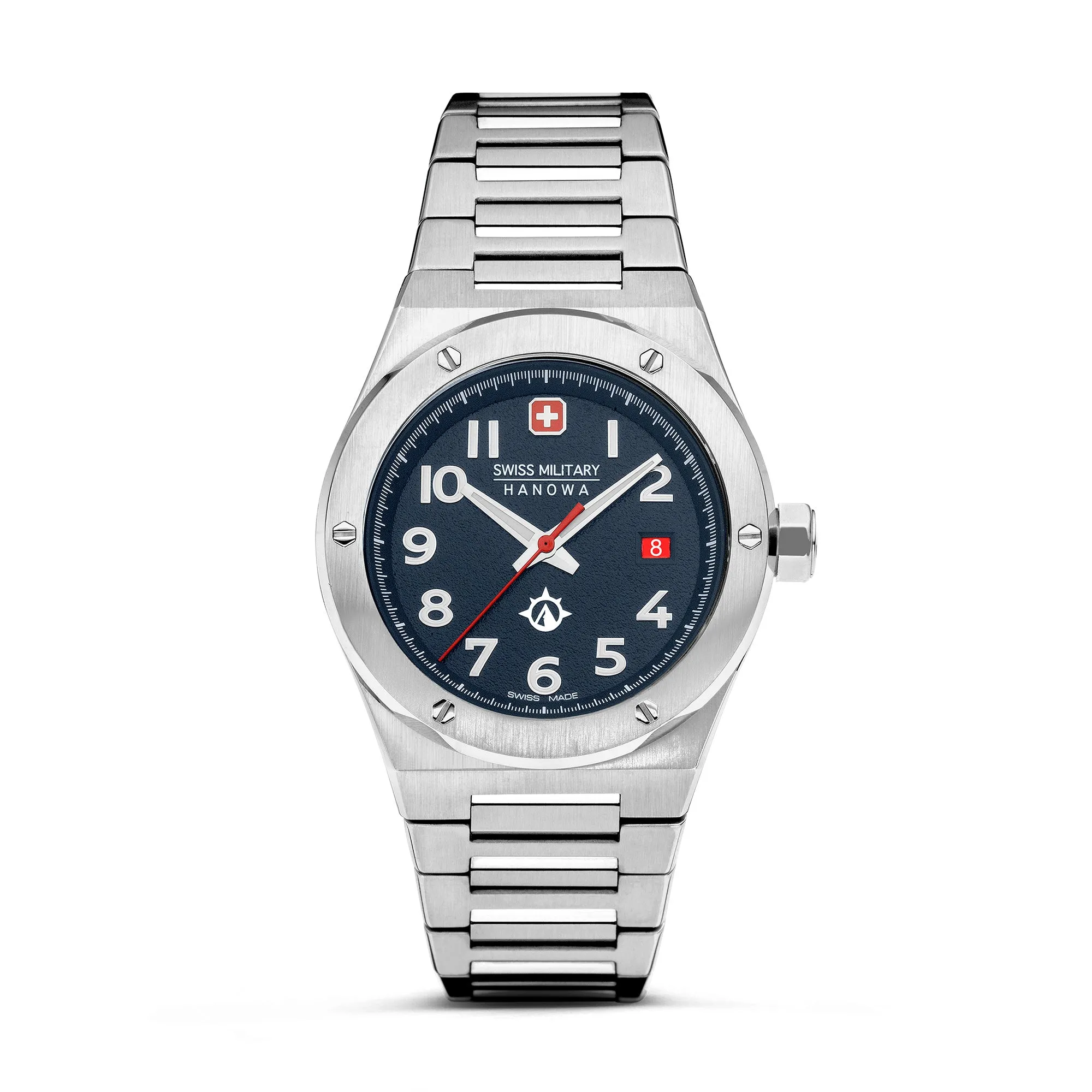 Swiss Military By Hanova Men's Stainless Steel Case Bracelet BLUE Dial Watch