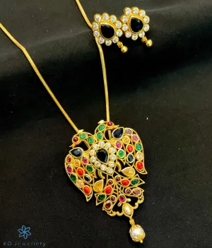 The Classic Gandaberunda Silver Navratna Pendant