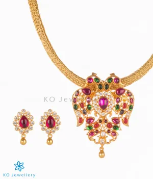 The Gandaberunda Silver Navratna Necklace