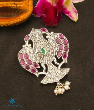 The Ramyati Silver Gandaberunda Pendant (Red)