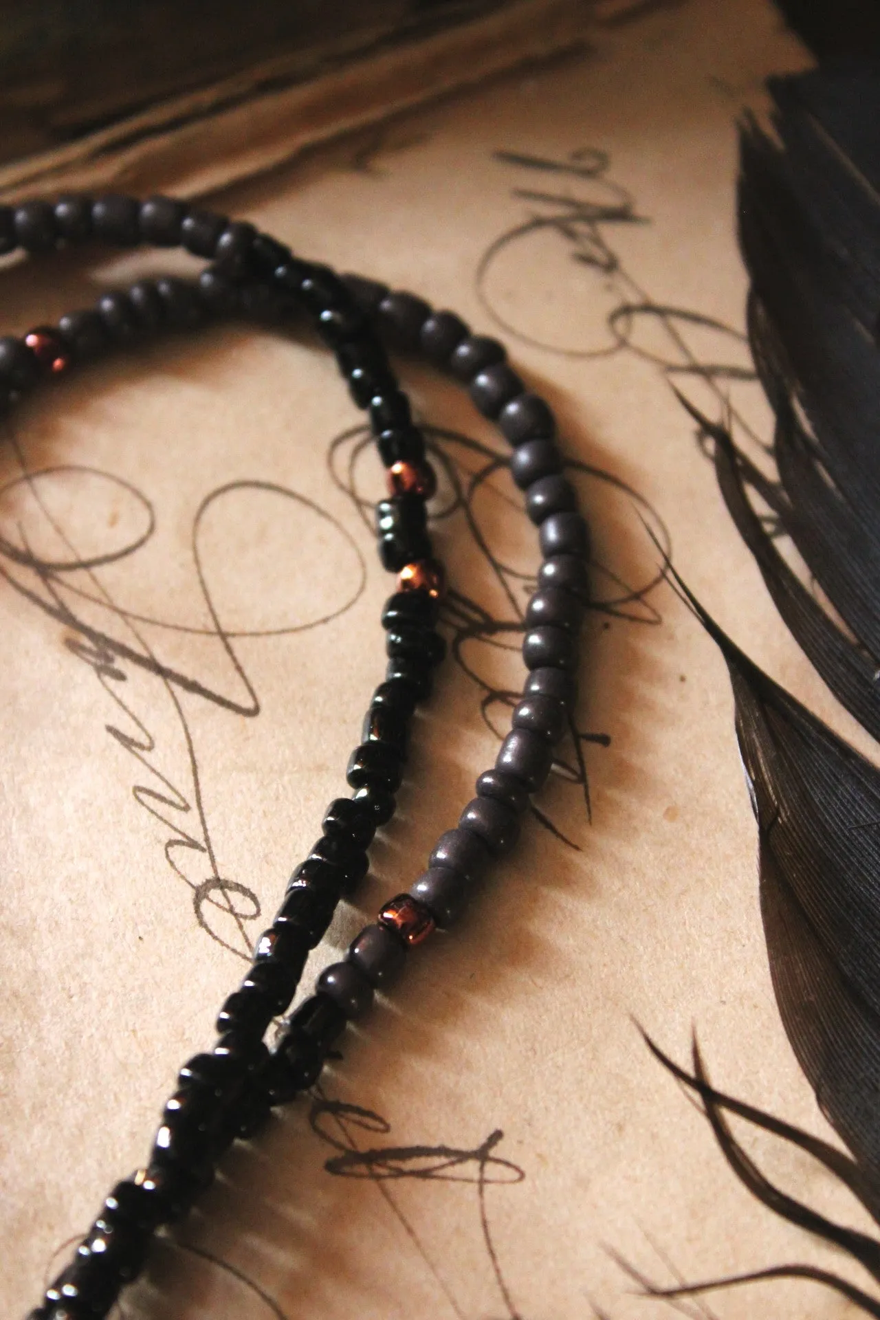 The Spellcaster Necklace | No.7. Hand-strung Cross Stone Beaded Necklace.