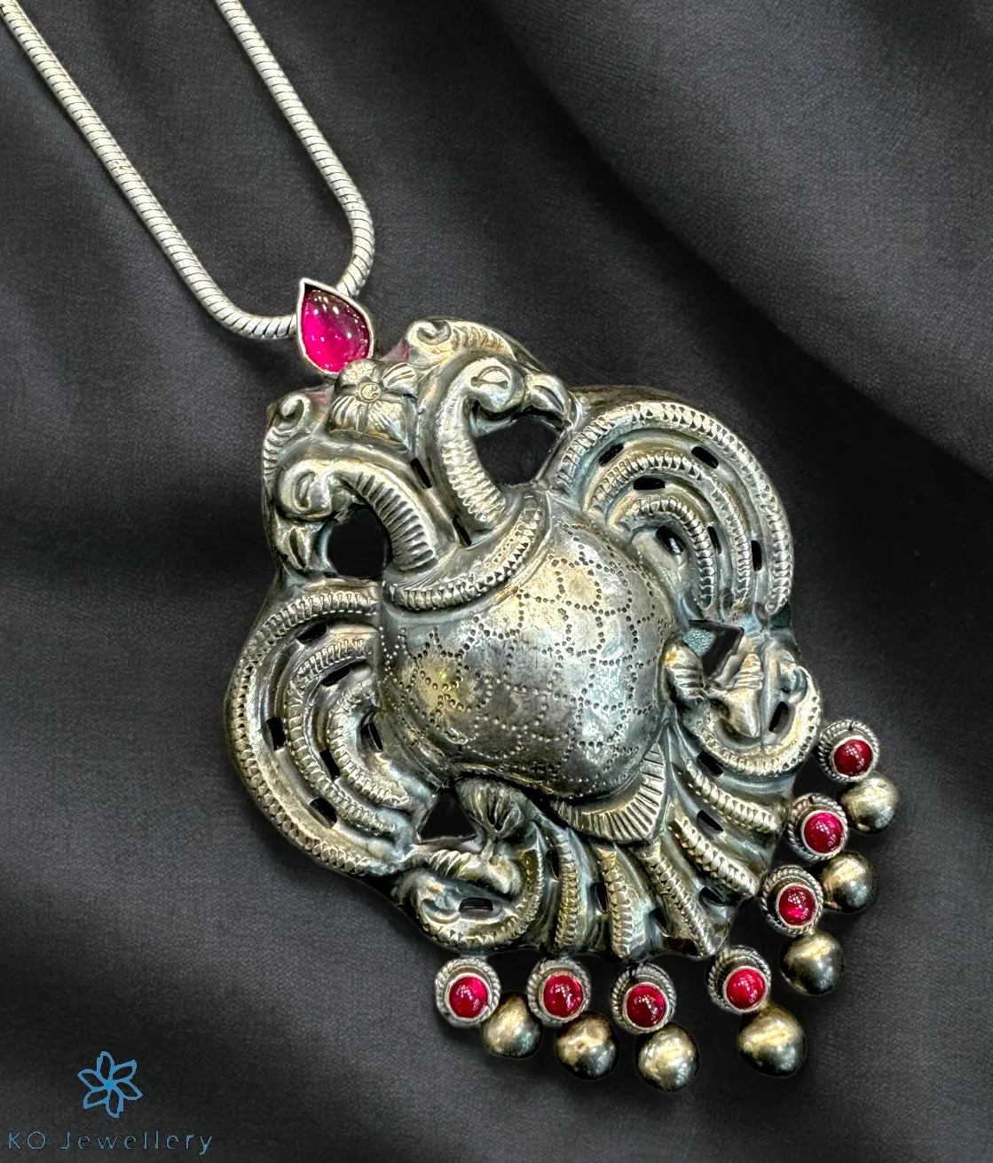 The Vama Gandaberunda Silver Nakkasi Pendant