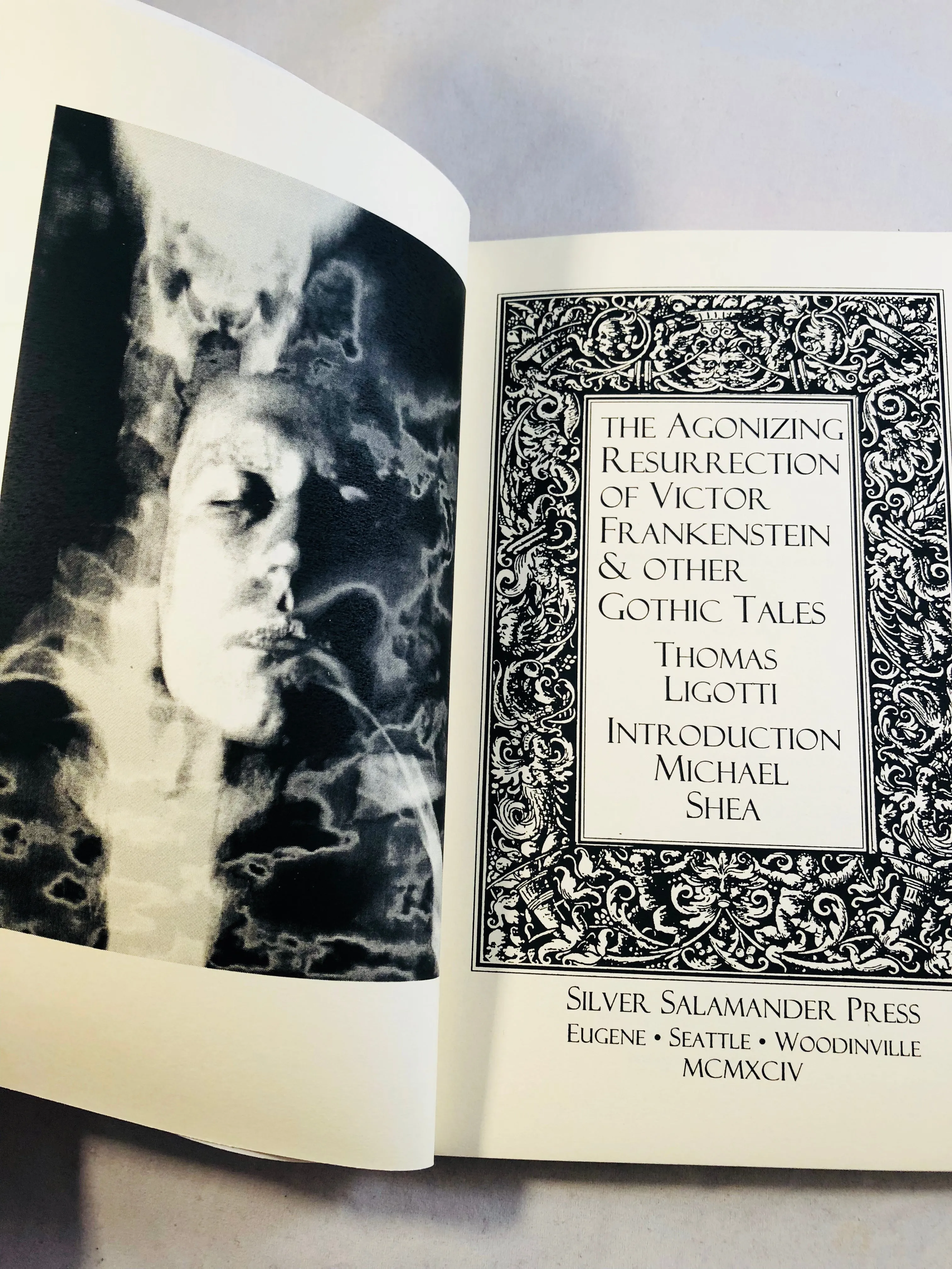 Thomas Ligotti - (soft cover)The Agonizing Resurrection of Victor Frankenstein & Other Gothic Tales, Silver Salamander Press 1994, Signed