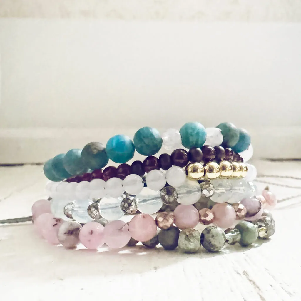 tiny treasure // mini gemstone bead stacker bracelet
