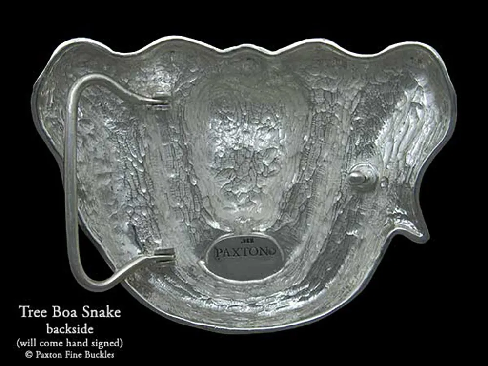Tree Boa Snake Belt Buckle Sterling Silver