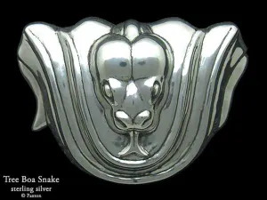 Tree Boa Snake Belt Buckle Sterling Silver
